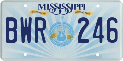 MS license plate BWR246