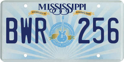 MS license plate BWR256