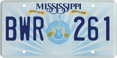 MS license plate BWR261