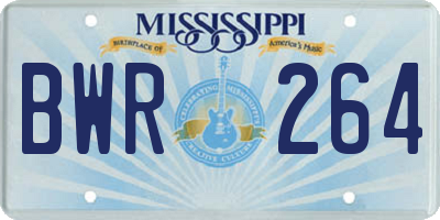 MS license plate BWR264
