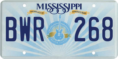 MS license plate BWR268