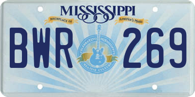 MS license plate BWR269