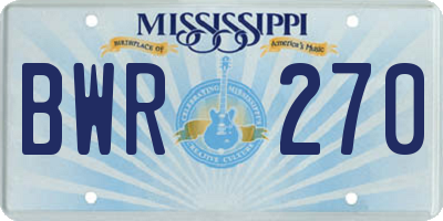 MS license plate BWR270