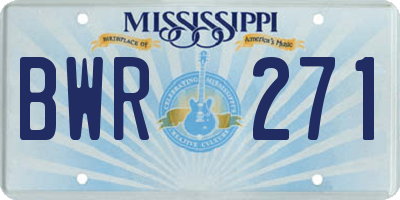 MS license plate BWR271