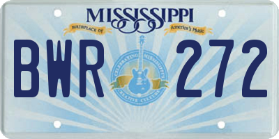 MS license plate BWR272