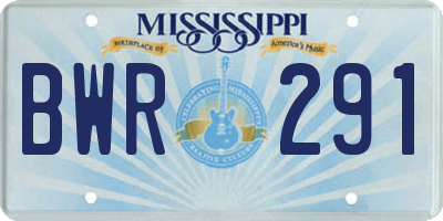 MS license plate BWR291