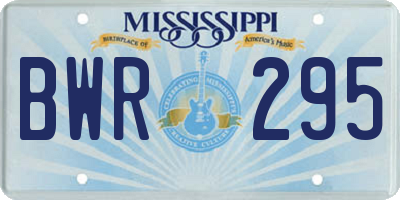 MS license plate BWR295