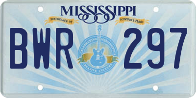 MS license plate BWR297