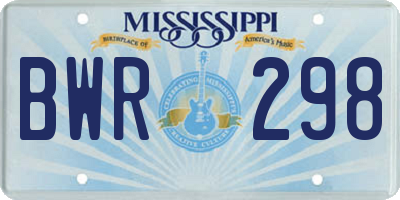 MS license plate BWR298