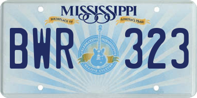 MS license plate BWR323