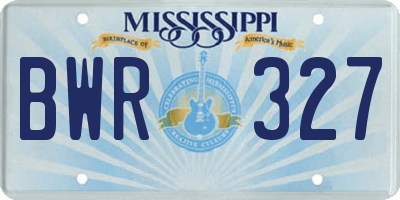 MS license plate BWR327