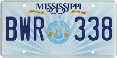MS license plate BWR338
