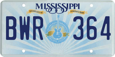 MS license plate BWR364