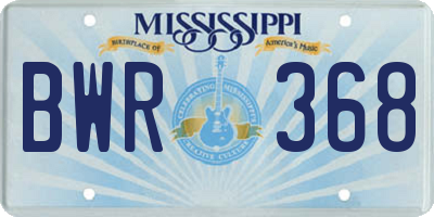 MS license plate BWR368