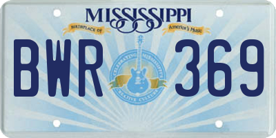 MS license plate BWR369