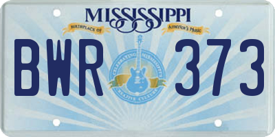 MS license plate BWR373