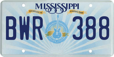 MS license plate BWR388
