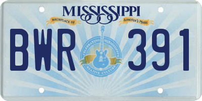 MS license plate BWR391