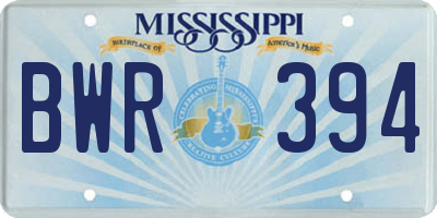 MS license plate BWR394