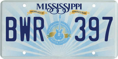 MS license plate BWR397