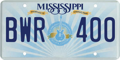 MS license plate BWR400