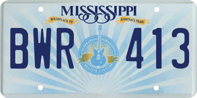 MS license plate BWR413