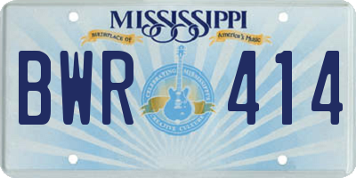 MS license plate BWR414