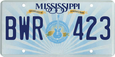 MS license plate BWR423