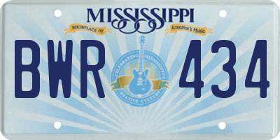 MS license plate BWR434