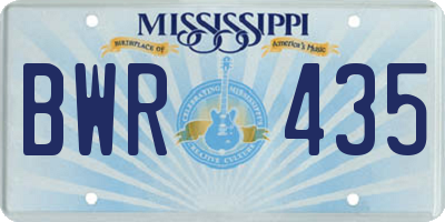 MS license plate BWR435
