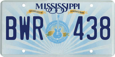 MS license plate BWR438