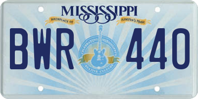 MS license plate BWR440