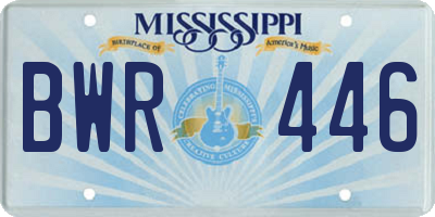 MS license plate BWR446
