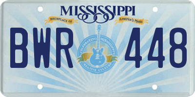 MS license plate BWR448