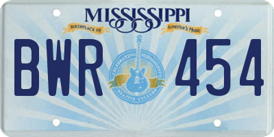 MS license plate BWR454