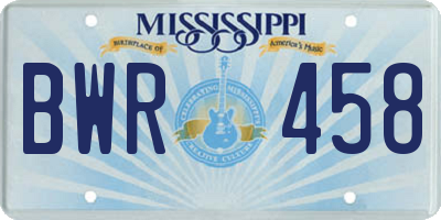 MS license plate BWR458