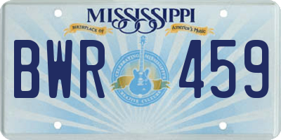 MS license plate BWR459