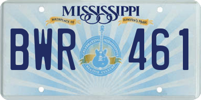 MS license plate BWR461