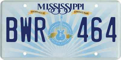 MS license plate BWR464