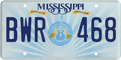 MS license plate BWR468