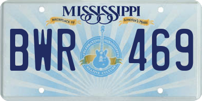 MS license plate BWR469
