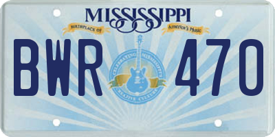 MS license plate BWR470