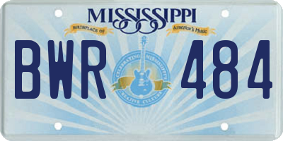 MS license plate BWR484