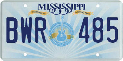 MS license plate BWR485