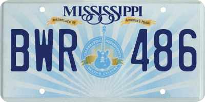 MS license plate BWR486