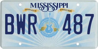 MS license plate BWR487