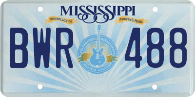 MS license plate BWR488
