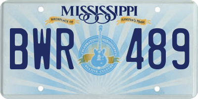 MS license plate BWR489