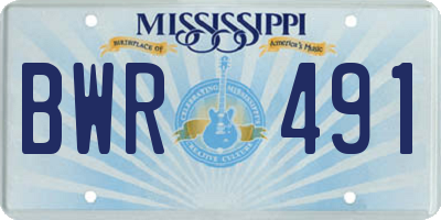 MS license plate BWR491