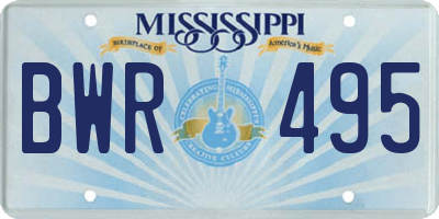MS license plate BWR495